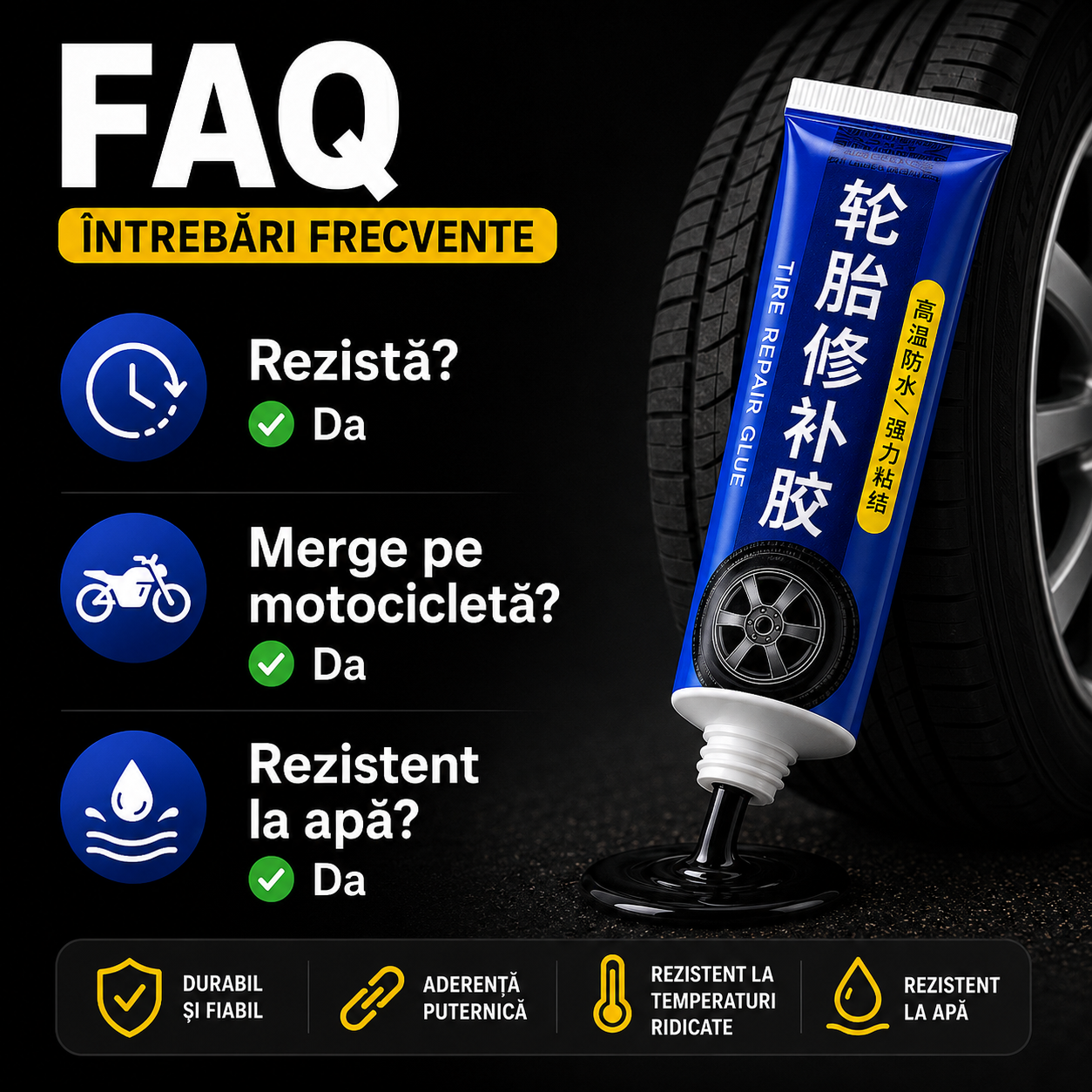 Adeziv Acrilic pentru Repararea Anvelopelor Auto