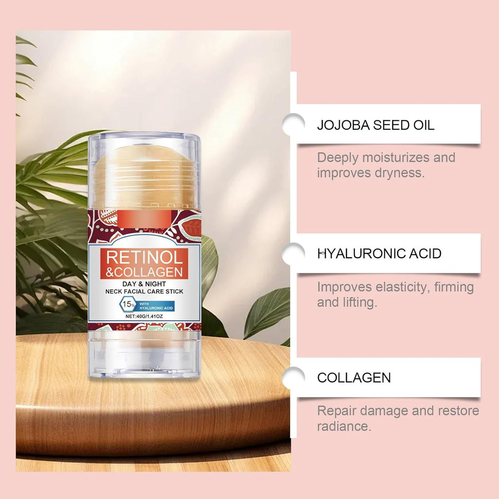 Retinol + Colagen Stick cu Acid Hialuronic – Anti-Îmbătrânire 1+1 Gratuit