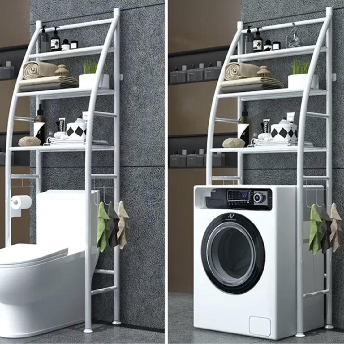 Raft Depozitare peste Toaleta sau Masina de Spalat, Design Nou ,3 polite