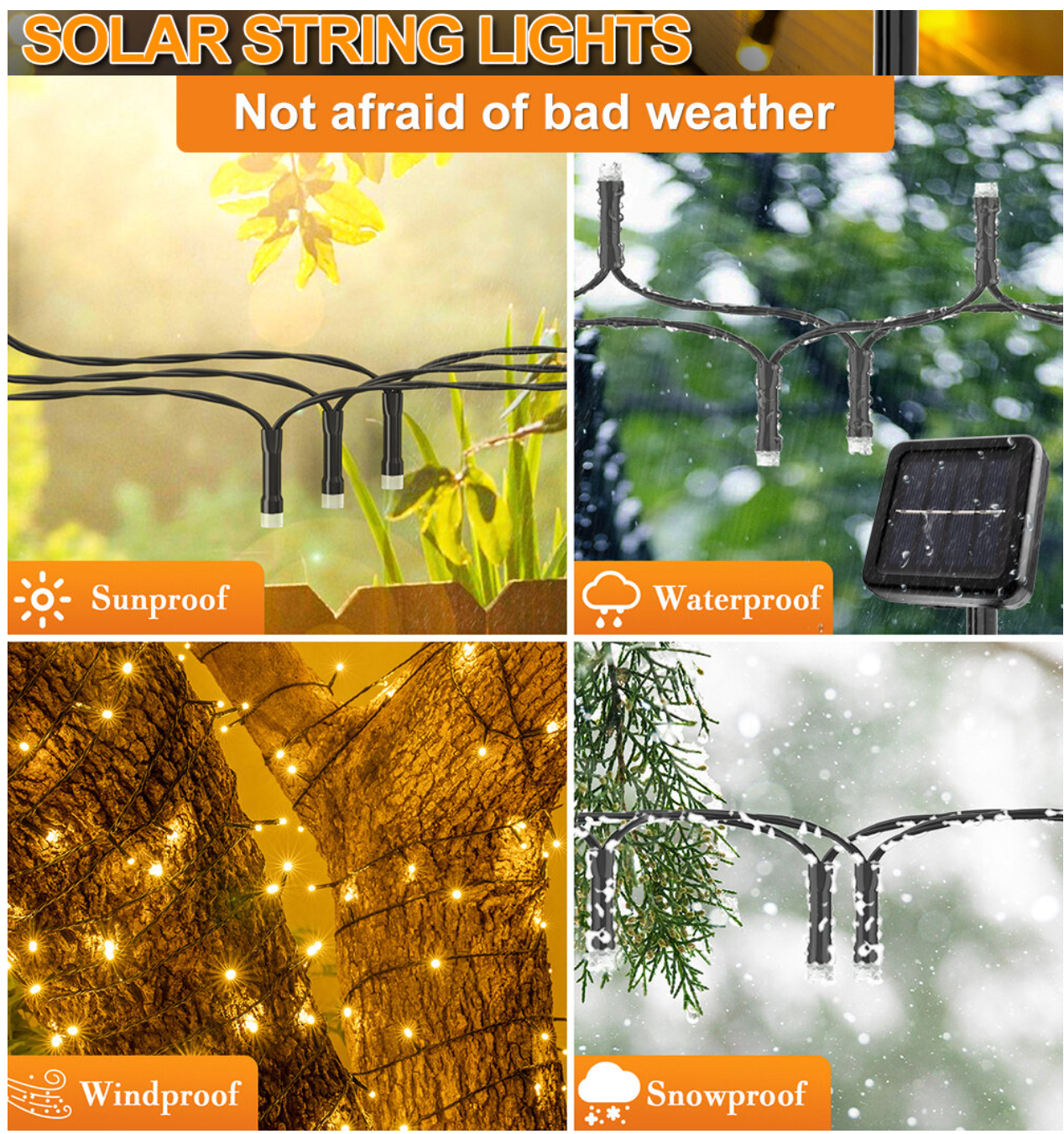 1+1 Gratuit - Instalatie Solara 100 Leduri, Interior/Exterior, 10 Metri