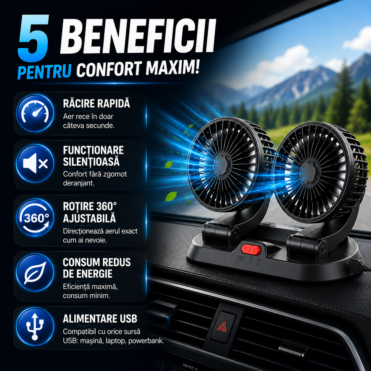 Dublu Ventilator Auto VentiCool™