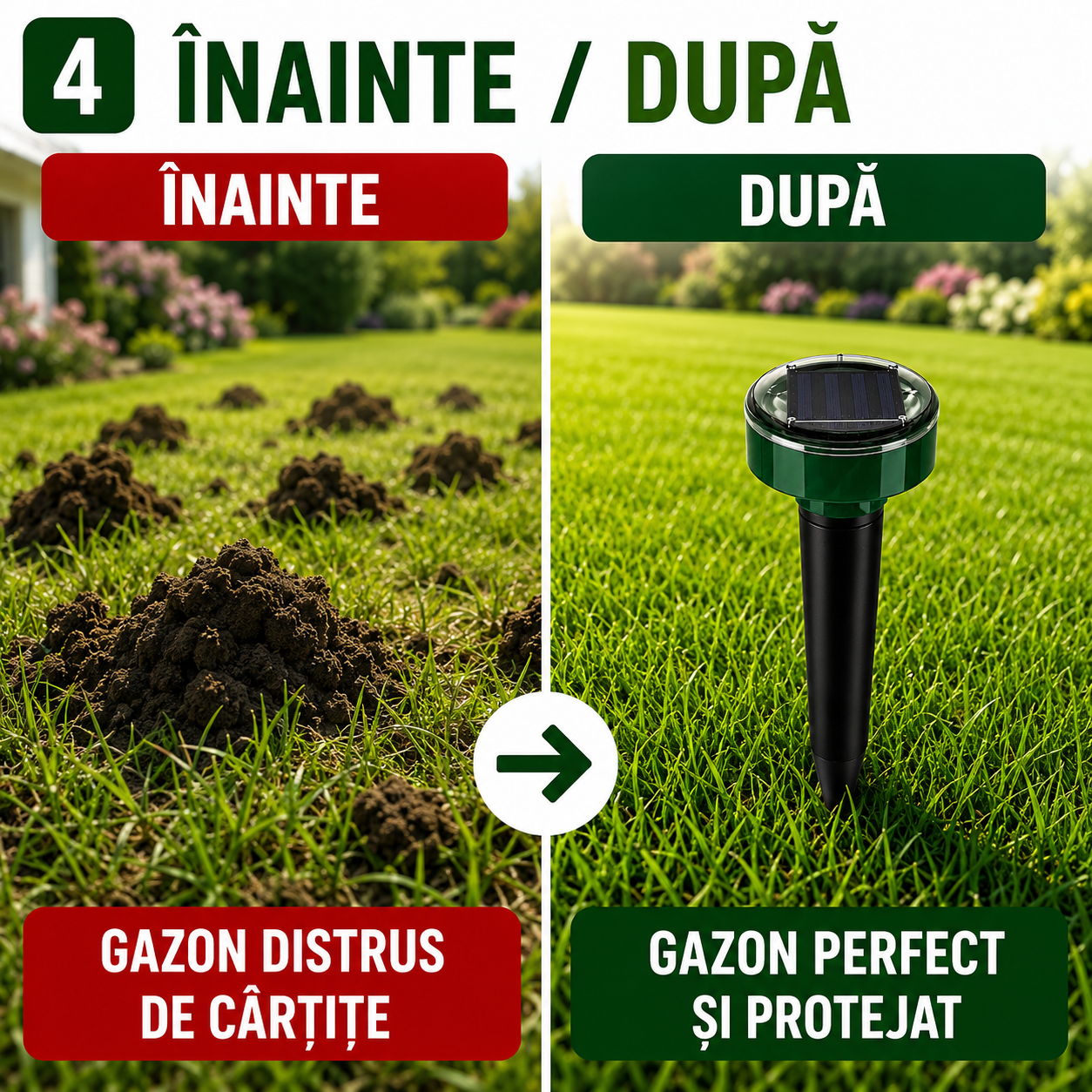 Aparat Solar cu Ultrasunete pentru Protecția Grădinii