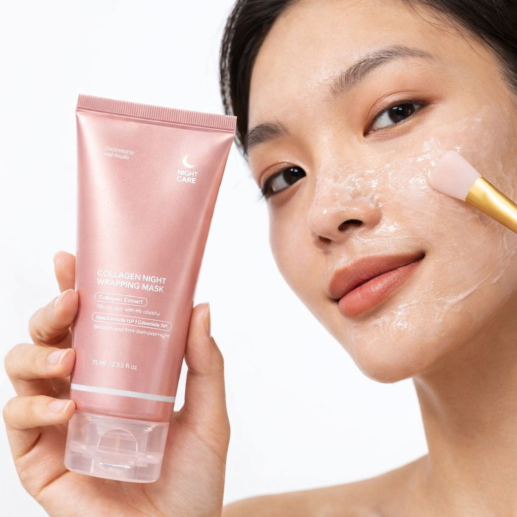 Mască Facială Coreeană Exfoliantă de Noapte cu Colagen