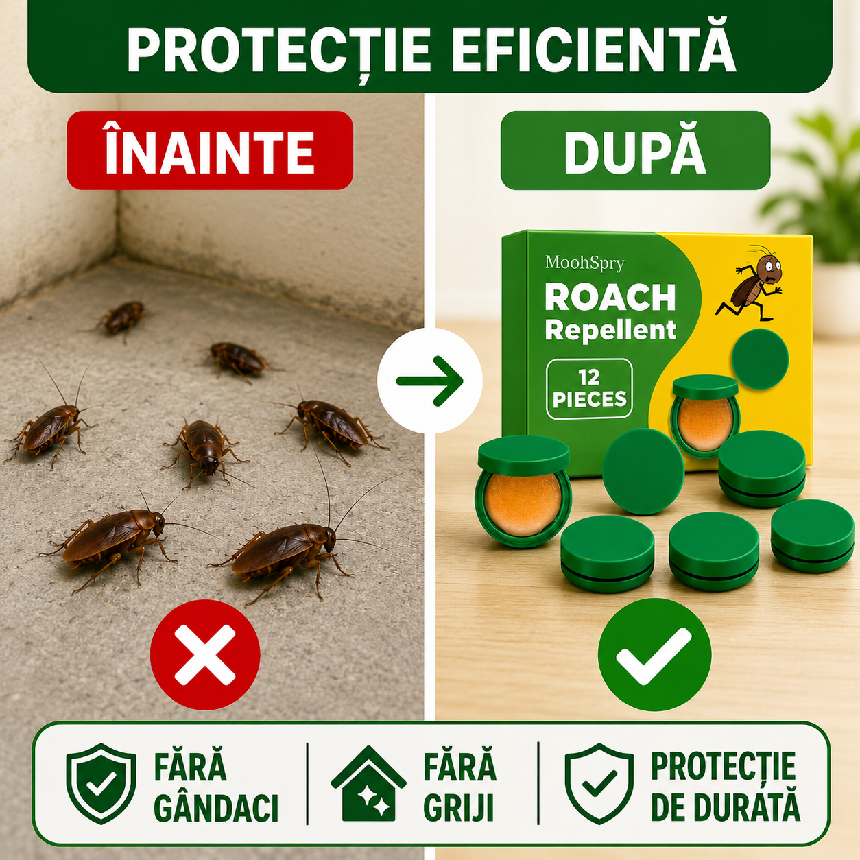 Pastile Anti Gândaci MoohSpry 12 Bucăți