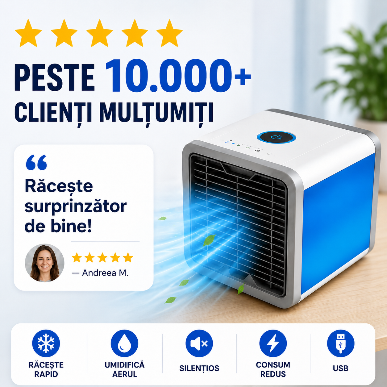 ArcticCube™ Mini Răcitor Personal cu Apă și Gheață