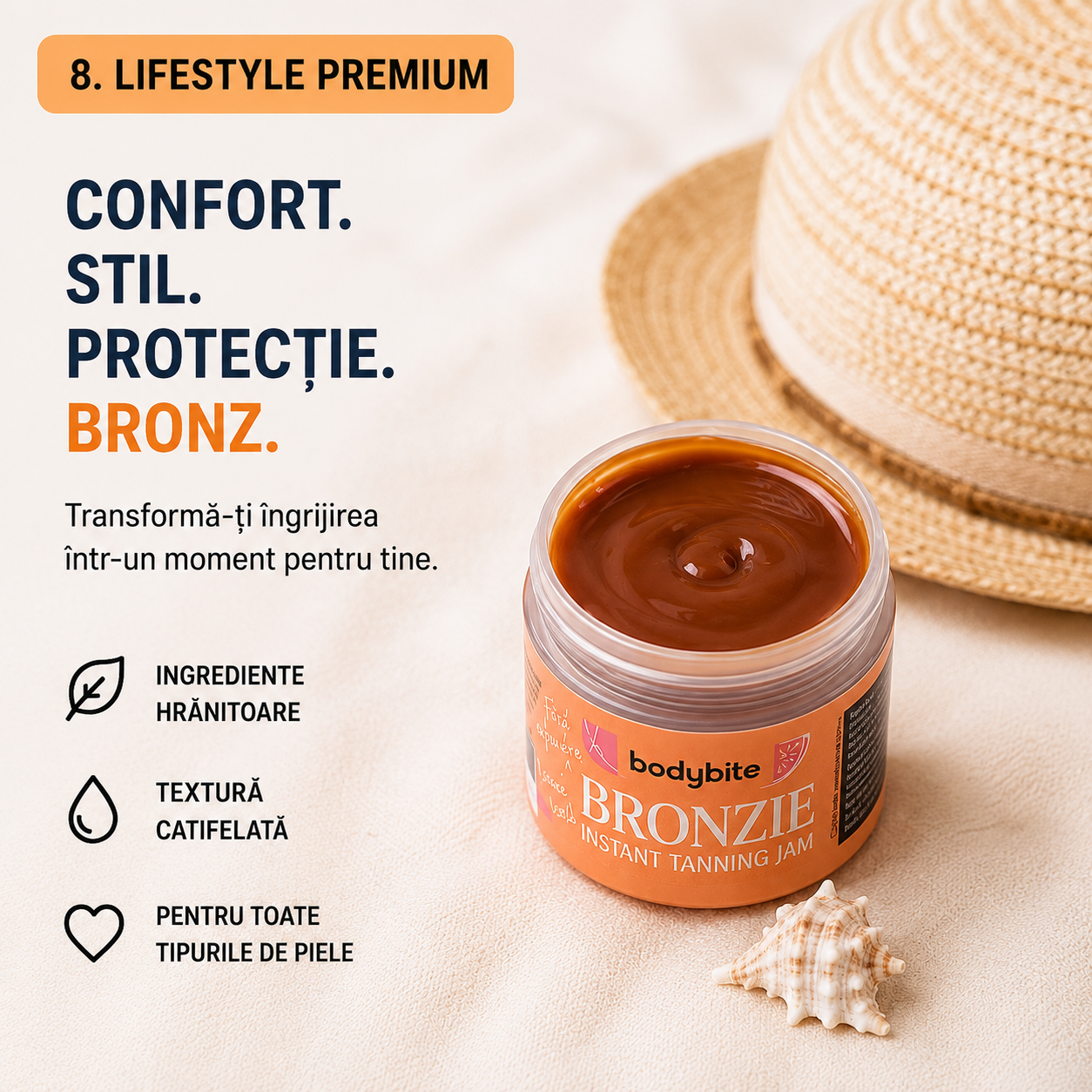 Cremă de Bronzare cu Efect Natural Bronzie