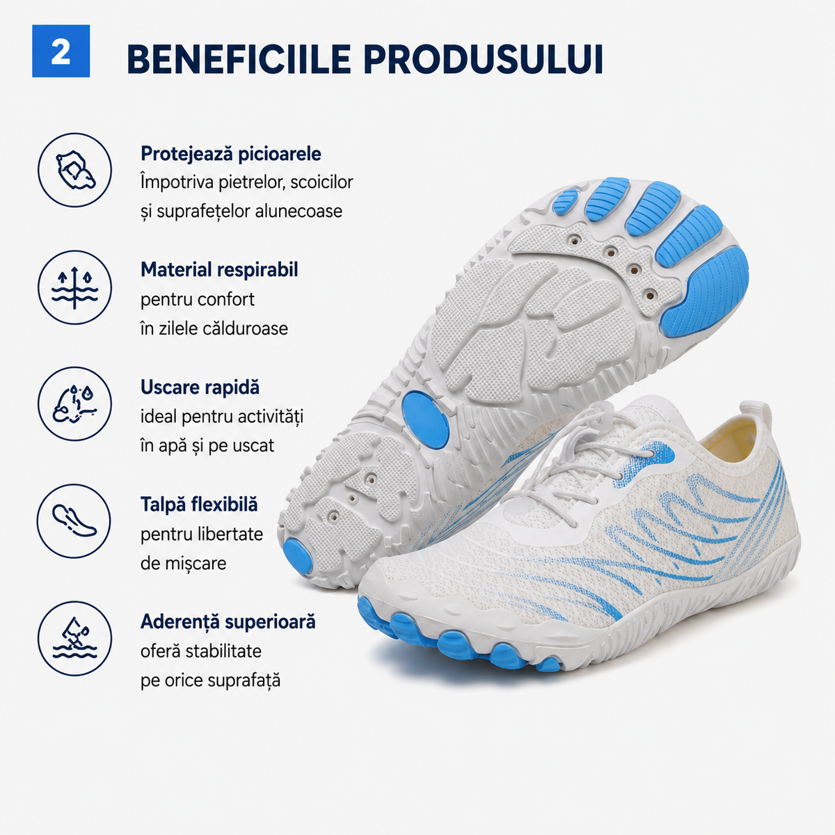 Încălțăminte de Mers prin Apă cu Talpă Antiderapantă Confort și Protecție la Fiecare Pas