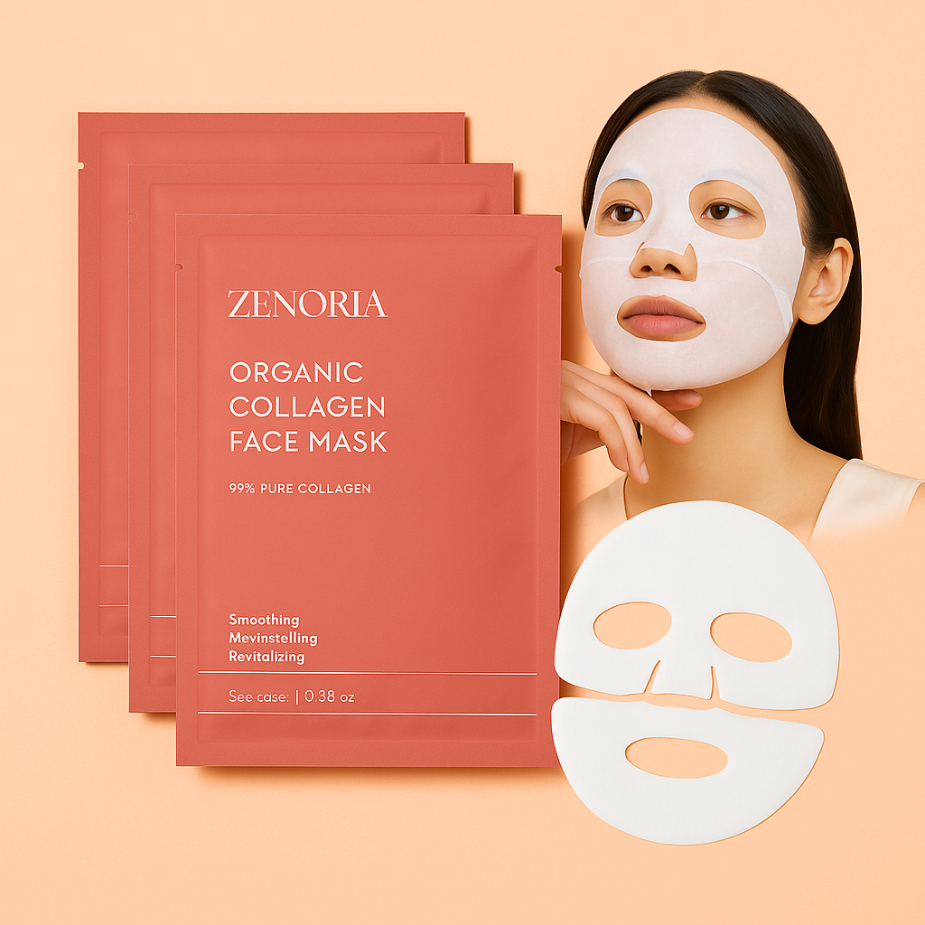 Măști Faciale Coreene cu Colagen Organic 2+2 Gratuit