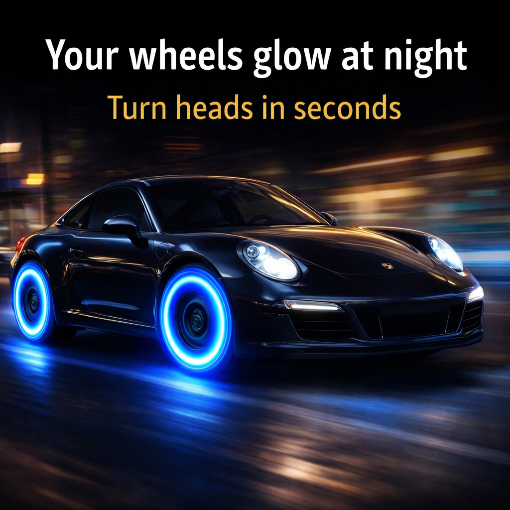 Capace Roți cu Iluminare LED Rezistentă la Apă 2+2 Gratuit