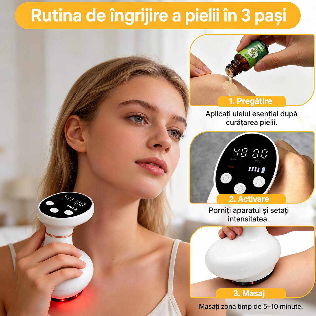 Aparat de Masaj 4 în 1 cu Vacuum și Căldură