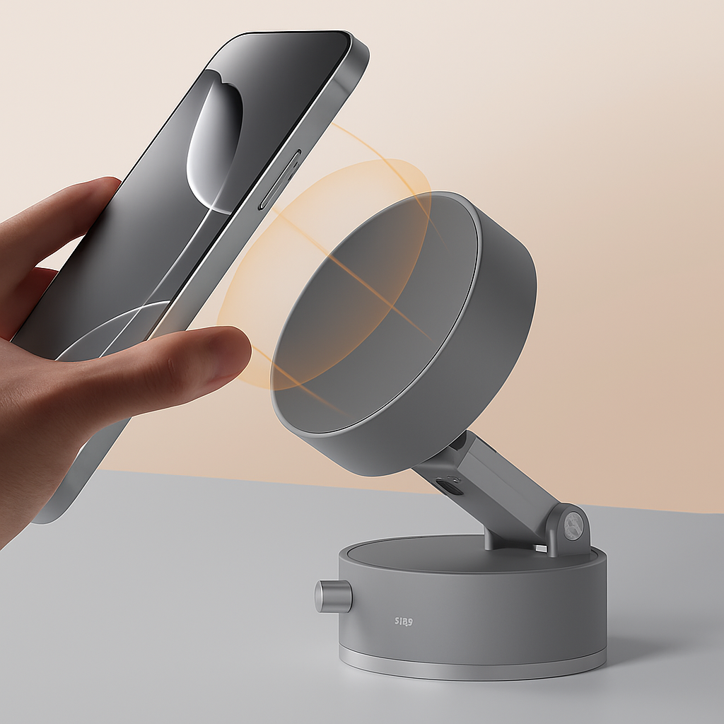 Suport Auto Magnetic 360° cu Ventuză Reglabilă