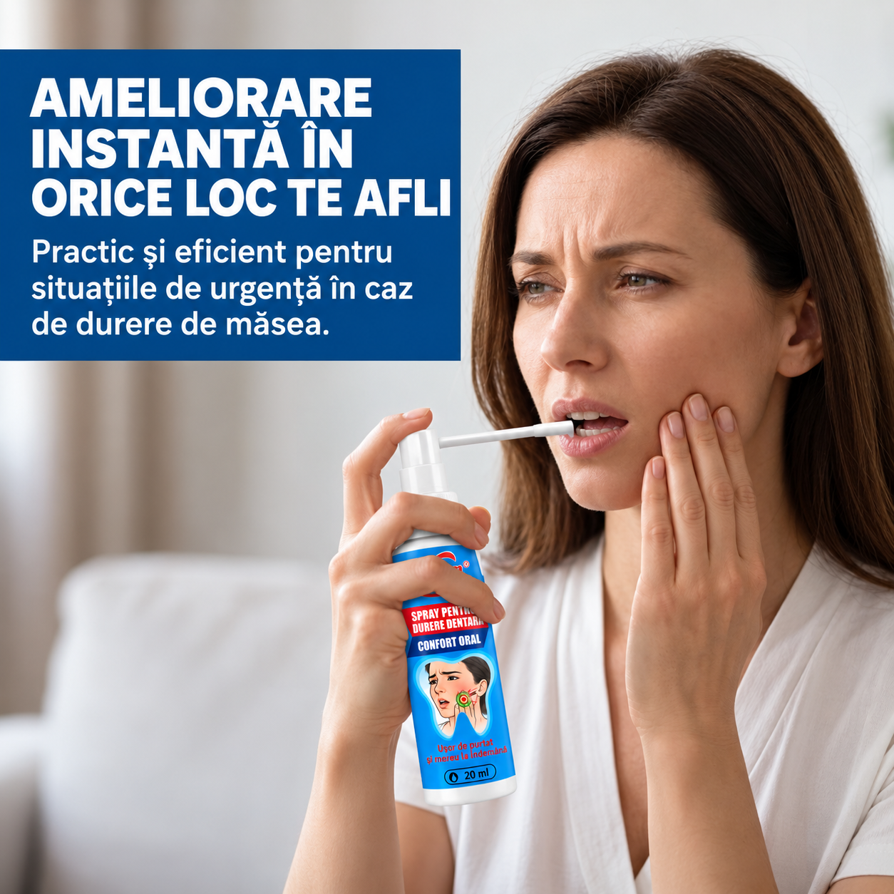 Spray Oral pentru Calmarea Rapidă a Disconfortului Dentar