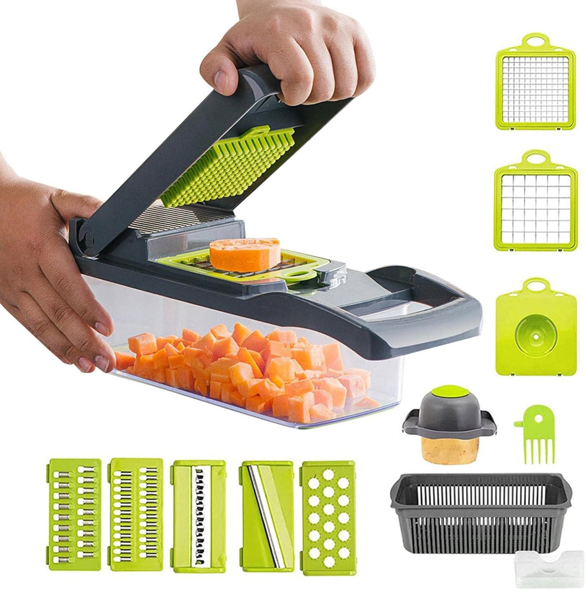 Răzătoare Multifuncțională Pentru Legume și Fructe, Lame Inox 🥕🥒🍎