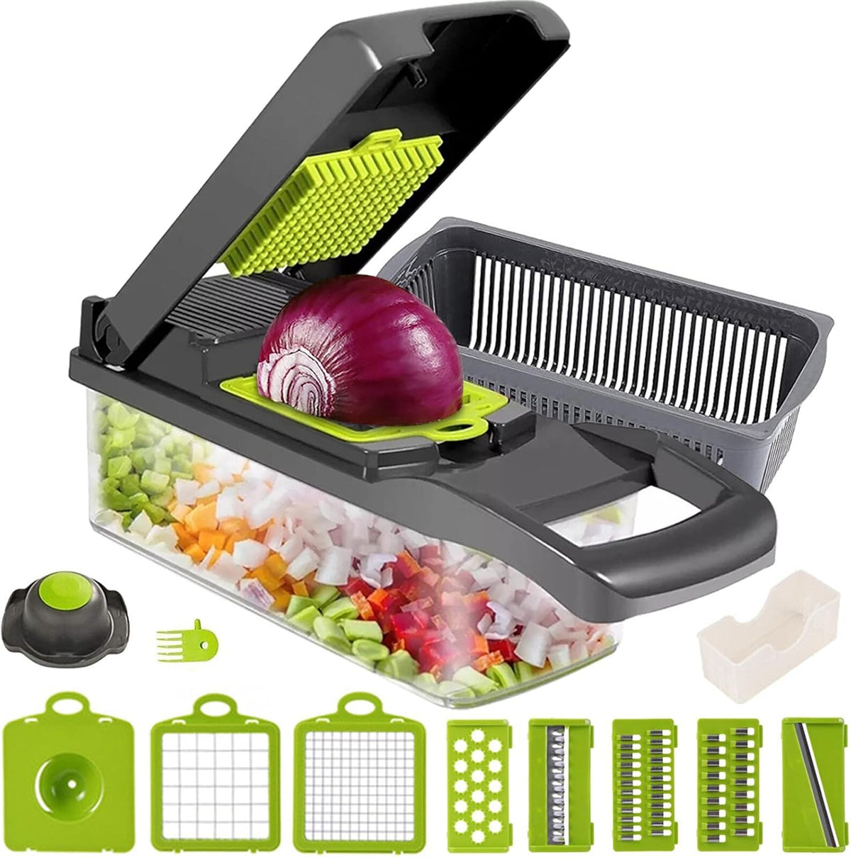 Răzătoare Multifuncțională Pentru Legume și Fructe, Lame Inox 🥕🥒🍎