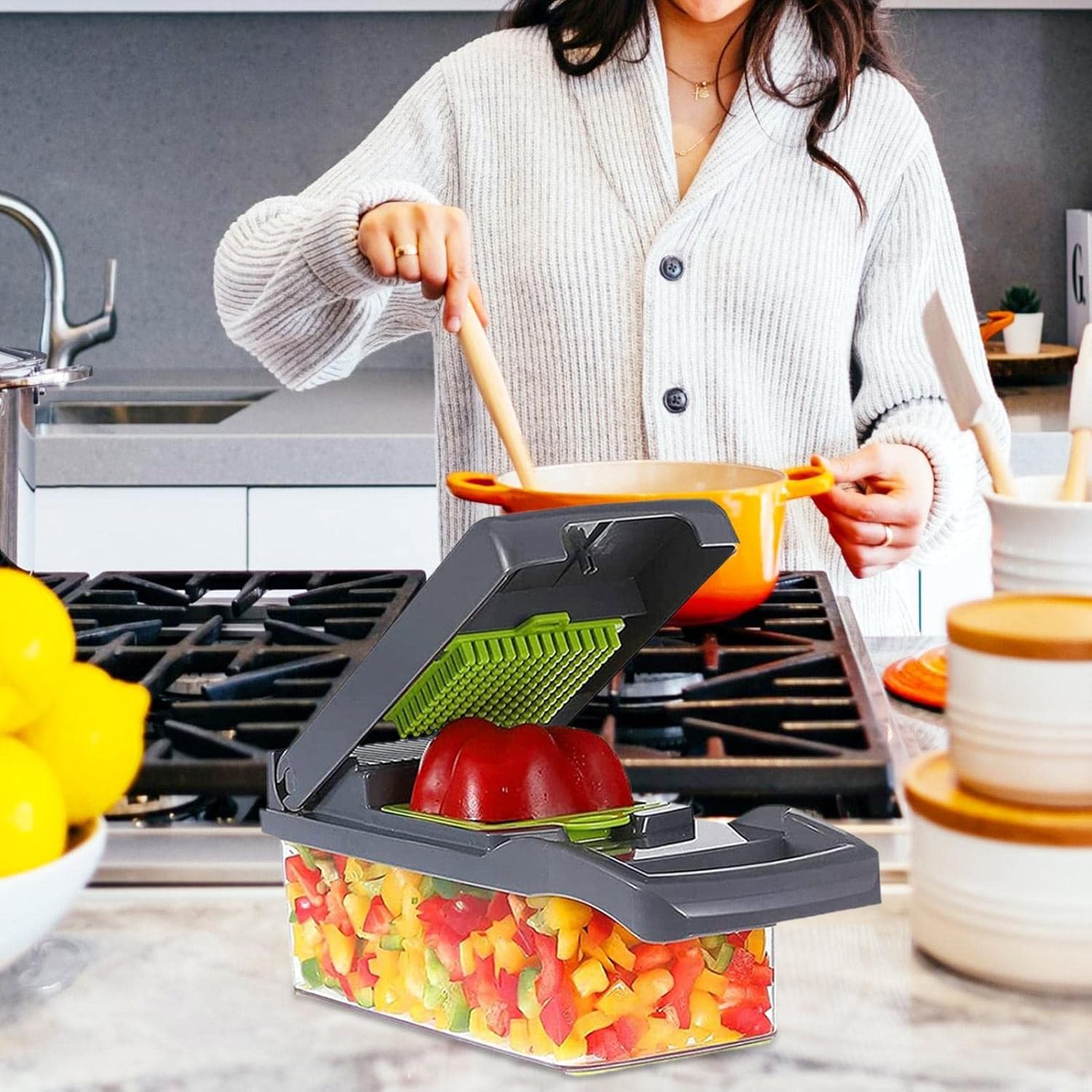 Răzătoare Multifuncțională Pentru Legume și Fructe, Lame Inox 🥕🥒🍎