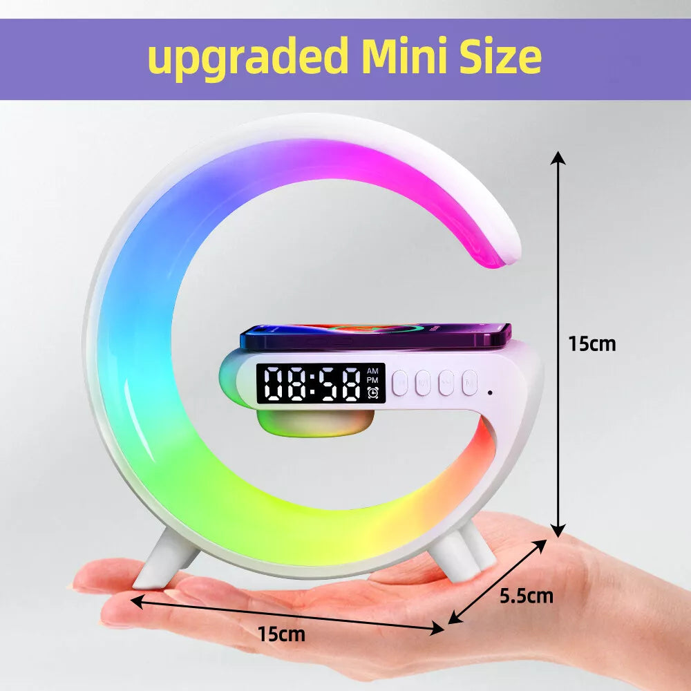 Lampa 3 in 1 - RGB Smart Light, Wireless Fast Charging, Boxa Bluetooth