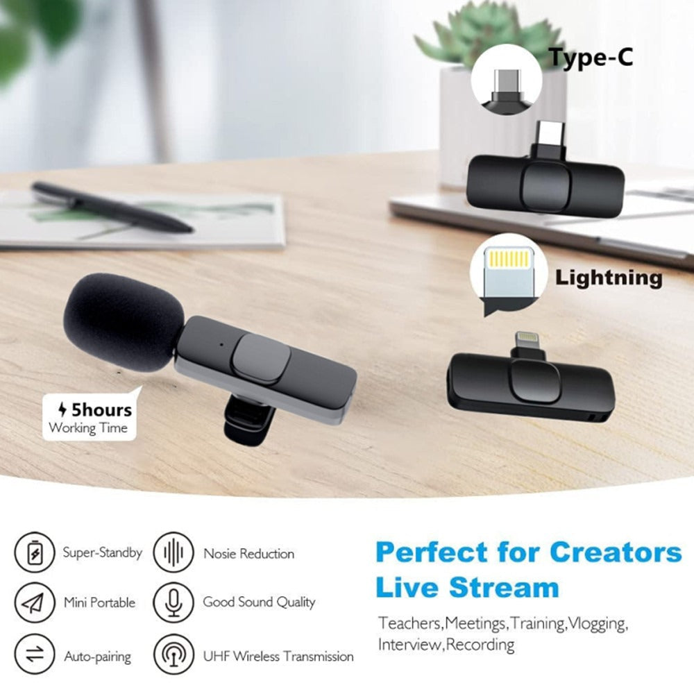 Microfon Portabil, Wireless, USB tip C/iPhone