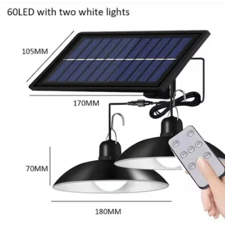 Lampa solara, 3 moduri de iluminare, lumina rece, senzor de lumina, control prin telecomanda